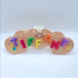 TIFFANY WOODEN HANGING PLAQUE
